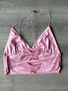Pink Halter butterfly Top Y2K Fairy